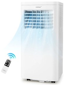 Costway Condizionatore d'aria portatile da 9000 BTU, Unità AC 4-in-1 con deumidificatore incorporato telecomando Bianco