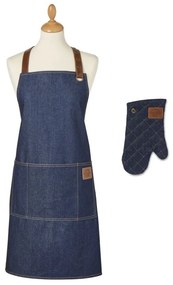Set con grembiule e guanto da forno Oxford Denim - Cooksmart ®