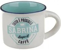 Tazzina caffè con nome Sabrina in gres porcellanato