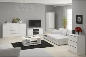 Cassettiera Credenza 120x40x120 Cm 10 Cassetti Artika Bianco Opaco