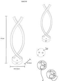 Globo 58457W - Lampada da tavolo LED dimmerabile touch HELA LED/1W/3,7V bianca