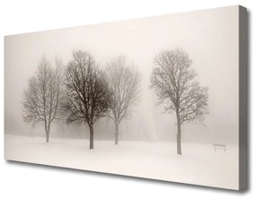 Quadro su tela Paesaggio di alberi di neve 100x50 cm