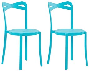 Set di 2 sedie in plastica blu CAMOGLI Beliani