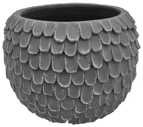 Vaso CASPO' SFERICO FRASTAGL D31,5H24,5 NERO in ceramica  H