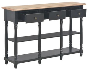 Tavolo consolle nero 120x30x76 cm in mdf