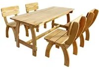 Set da Pranzo da Giardino 5 pz in Legno di Pino Impregnato cod mxl 35936