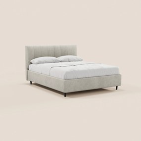 ONYX letto imbottito con vano contenitore e testiera verticale in tessuto certificato Oeko-Tex®
