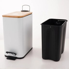 Cestino per la spazzatura bianco in acciaio con pedale 5 l Erik – Spirella