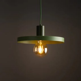 Lampadario a sospensione con filo SILA 1xE27/15W/230V diametro 30 cm verde