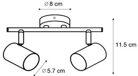 Faretto moderno bronzo orientabile 2 luci - Jeana