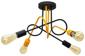 Lampadario a plafone OXFORD 4xE27/15W/230V nero/giallo