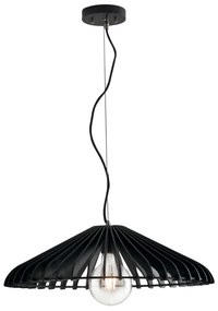 Lampadario Sospensione Calder Industrial Vintage Colore Legno Nero 60W Mis 50 x 120 cm