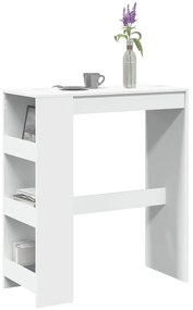 Tavolo Bar Con Rastrelliera Bianco 90x40x103,5 Cm Multistrato /