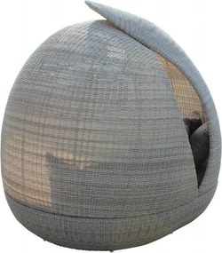 OFELLA - divano da giardino circolare completo di cuscino intreccio in rattan sintetico