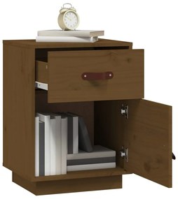 Comodini miele 2 pz 40x34x55 cm in legno massello di pino