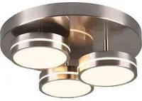 Plafoniera 3 diffusori circolari LED Rouen nichel