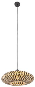 Lampada a sospensione orientale in bambù nero 40 cm - Ostrava