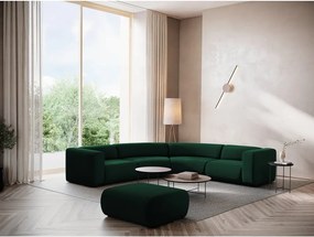 Divano angolare verde scuro con rivestimento in velluto Ekahi – Makamii