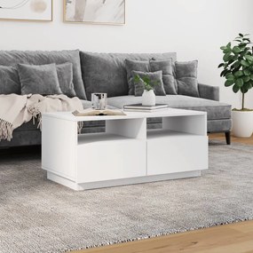 Tavolino da soggiorno con luci led bianco 90x49x40 cm