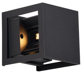 Lampada da Parete Moderna Nera Incl. LED IP44 - Edwin Quadro