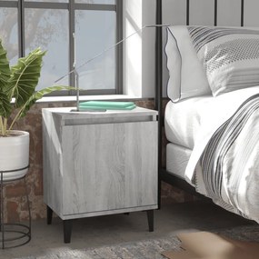 Comodini Con Gambe İn Metallo Grigio Sonoma 40x30x50 Cm /