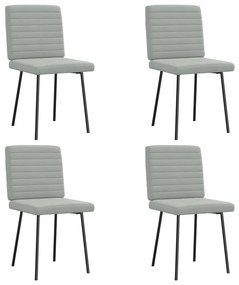 Sedie Da Pranzo 4 Pz Grigio Chiaro İn Velluto /