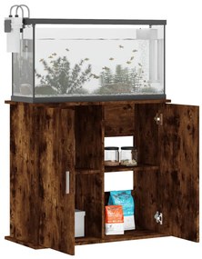 Supporto acquario 81x36x73 cm in legno multistrato rovere fumo