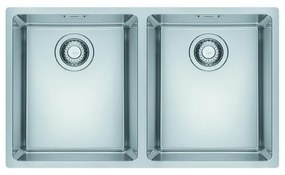 Lavello integrato 2 vasche FRANKE Maris inox inox L 44 x L 74 cm argento