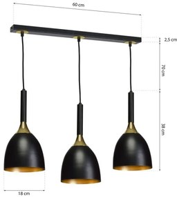 Lampadario a sospensione con filo CLARK 3xE27/60W/230V