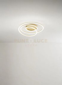 Plafoniera in alluminio colore oro opaco spira led 63w 3000k 3600lm...