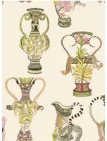Cole & Son Carta da parati Khulu Vases - Cream/ Multi