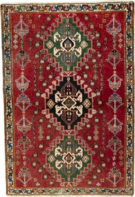 Shiraz Tappeto persiano 110x160 Rosso (Iran) Annodato A Mano