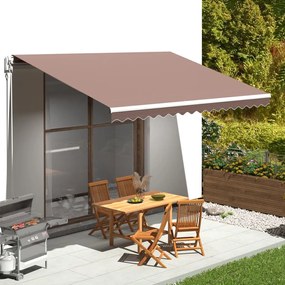 Tessuto Di Ricambio Per Tenda Da Sole Marrone 4,5x3 M /