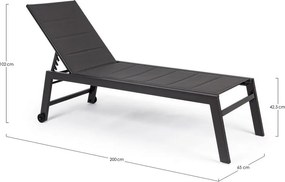 Sdraio da giardino color antracite in metallo regolabile Hilde – Bizzotto