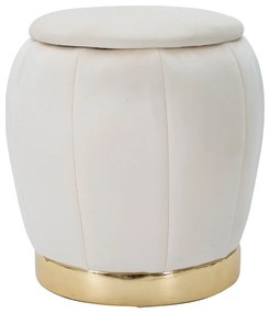 Sgabello in velluto crema Paris - Mauro Ferretti