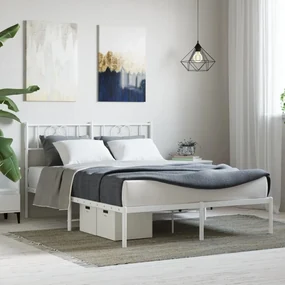 Giroletto Con Testiera Metallo Bianco 140x190 Cm /