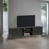 Mobile porta TV antracite Aldo1 con anta cassetti e vano a giorno 182x40x50,1H