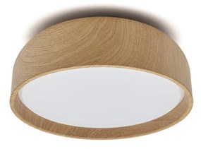 Kave Home - Lampada da soffitto Xaviera con finitura effeto legno di quercia
