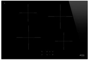 Piano cottura induzione 4 zone L 75 cm SI2741D SMEG nero