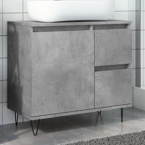 Armadietto Da Bagno Grigio Cemento 65x33x60cm İn Truciolato /