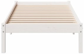Letto extra lungo senza materasso bianco 80x220 cm in pino