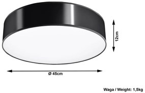 Plafoniera da Soffitto Rotonda in PVC 3xE27 ARENA 45 Nera da interno