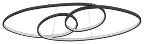 Lampadario LED design Gianella nero Ø100cm, luce calda 4400 lumen, EGLO