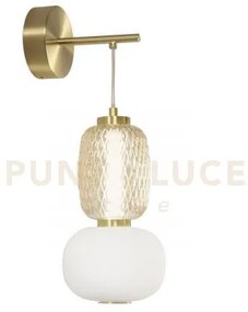 Applique a parete led totem oro 18w 2000lm 3000k 22x55cm in metallo...