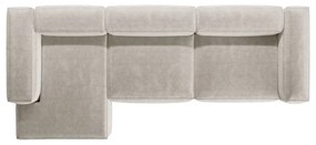 Divano angolare beige (con penisola a sinistra/con chaise lounge) con rivestimento in velluto a coste Bergamo – Cosmopolitan Design