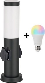 Brilagi - Lampada da esterno LED RGBW con 2 prese, 1xE27/15W/230V, 40 cm, IP44, nera