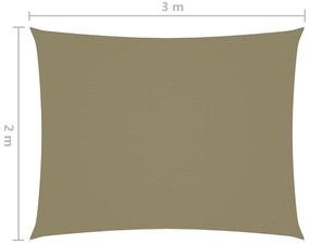 Parasole a Vela Oxford Rettangolare 2x3 m Beige
