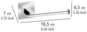 WENKO 23859800 - Portarotolo per carta igienica TURBO-LOC QUADRO ED 16,5x6,5 cm acciaio inox