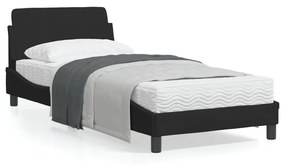 Giroletto Con Testiera Senza Materasso Nero 90x190 Cm Velluto /