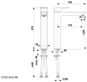 KFA Armatura 5532-612-00 - Rubinetto del lavandino MOKAIT 27,9 cm cromo lucido